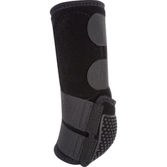 Classic Equine Flexion hind boot on horse demonstrates secure wrap and movement-ready design.