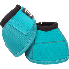 Classic Equine Flexion No Turn Bell Boot Aqua Large with back panel for protective shock-absorbent support