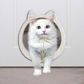 Classicmacher large cat door white front view enables easy indoor access for cats.