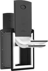 ClawJaw cat door exterior-wall black small enables hands-free pet exits and entries.