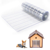 ClawJaw dog door replacement flap cut-to-fit showing adaptable sizing for any doorway
