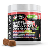 Clean Pets salmon oil bottle for dogs promotes healthy coat and skin.