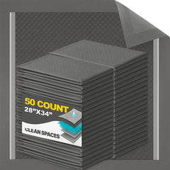 CLEAN SPACES Charcoal Puppy Pads packaging shows 50-count box for odor control