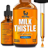 Clear Max Milk Thistle dog bottle supports liver function for dogs