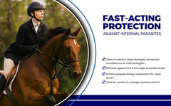 CLENVIA horse dewormer paste application syringe shows easy oral administration for all ages