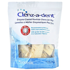Clenz-A-Dent rawhide chews for dogs large support dental hygiene with poultry flavor