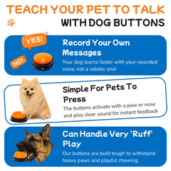 Clever Pets dog buttons durable build withstands playful, weighty dogs during training.