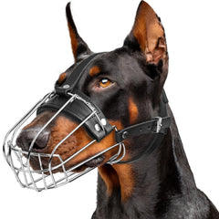 CleverTail metal doberman muzzle close-up highlights precise sizing for secure fit