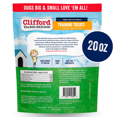Clifford The Big Red Dog Soft Training Treats chicken mini bites closeup emphasizes real chicken flavor.
