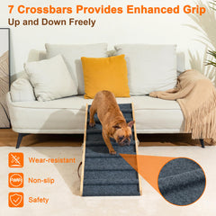 Clikuutory dog ramp foldable design highlights easy storage and portability.