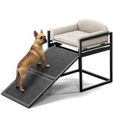 Clioran non-slip dog ramp with seat stabilizes pets climbing furniture