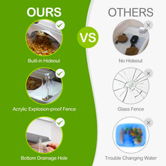 Clioran Turtle Tank 3-Layer Filter demonstrates clear filtration for cleaner water.