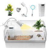 Clioran Turtle Tank Acrylic Habitat Kit with clear viewing for easy observation.