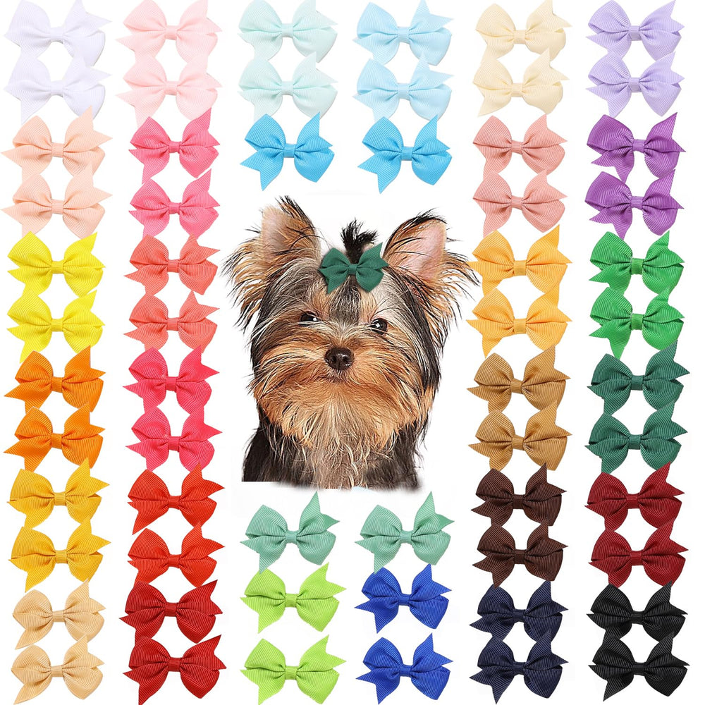 Clipband puppy bows 60pcs pack with pastel colors for outfits and photo shoots