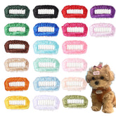 Clipband dog hair bows red mix 20pcs closeup shows vibrant colors for chic outfits