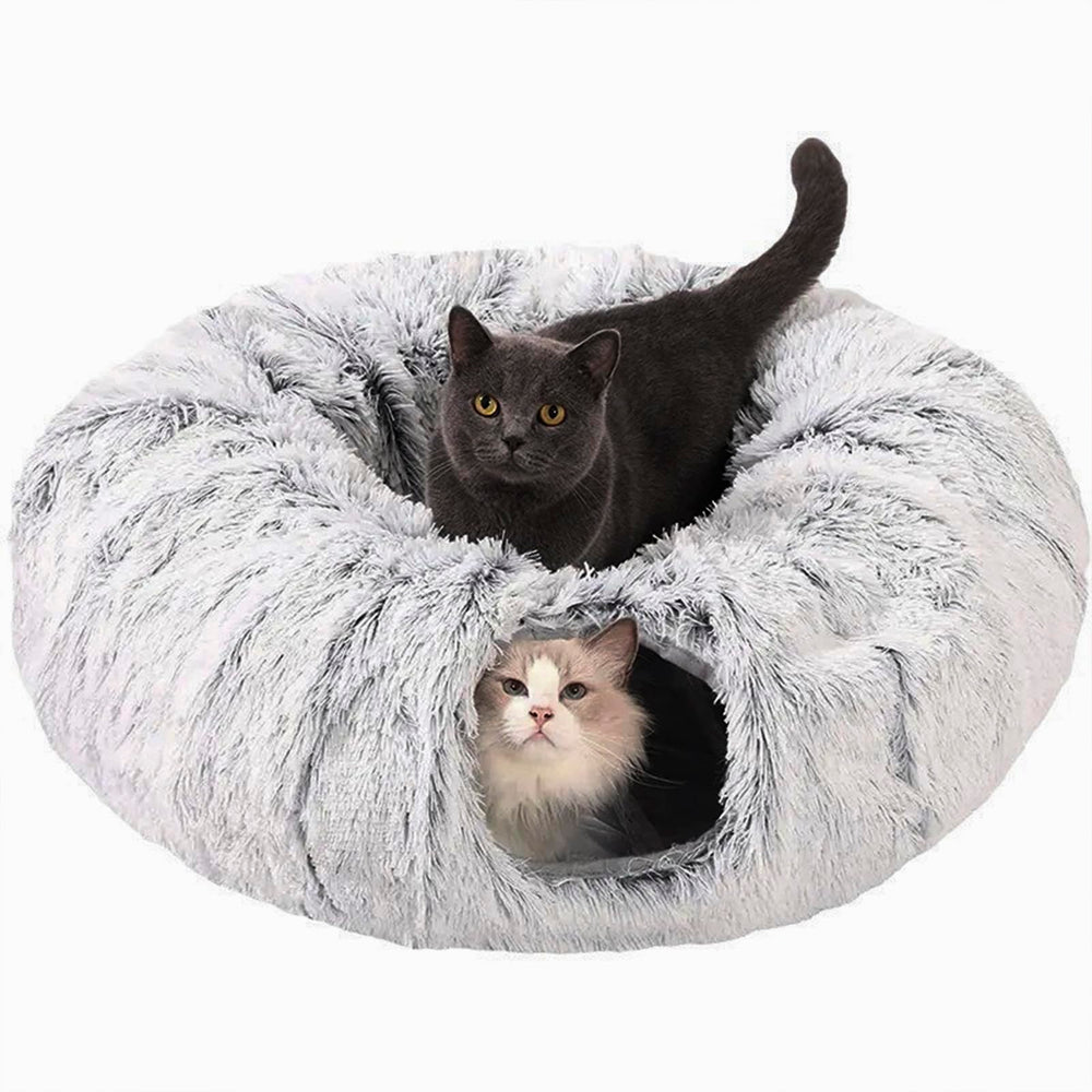 CLKHOWL cat tunnel bed with moon mat provides cozy lounging and playful exploration.