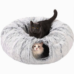 CLKHOWL cat tunnel bed with moon mat provides cozy lounging and playful exploration.
