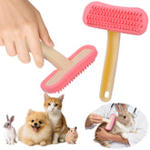 CLLGrocery Bunny Brush angle view showcases ergonomic design for gentle grooming.