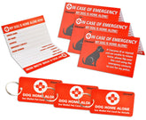 Clocean dog home alone key tag on key ring for rapid emergency contact