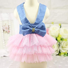 Clopon pet puppy girl tutu dress ideal for celebrations and photos.
