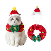 Clorvint cat Christmas outfit with Santa hat and wreath scarf for festive photos