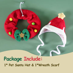 Clorvint Santa hat with ear holes keeps cats comfortable wearing it