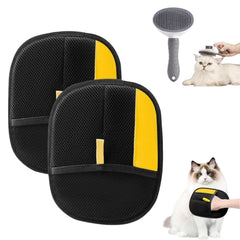CLPCLP pet hair removal glove demonstrates efficient fur removal on furniture.