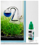 Clscea Aquarium CO2 Drop Checker glass monitor shows green ideal CO2 for thriving plants.