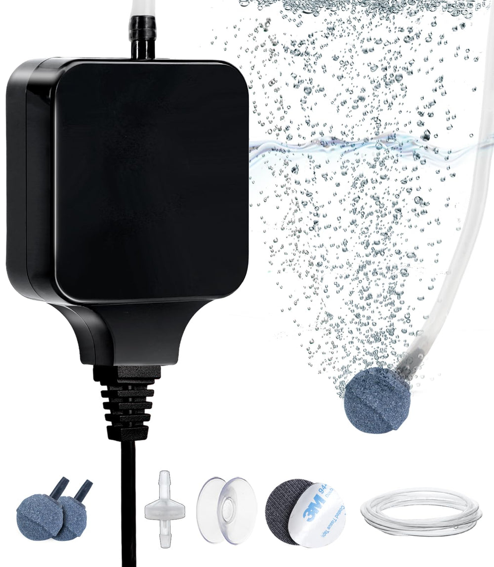 Clscea Aquarium Mini Air Aerator quiet-design delivers peaceful tank aeration.