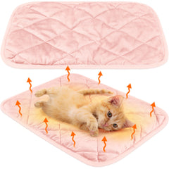 Clysee almohadilla auto caliente para gato rosa, calor suave para siestas