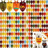 Clysee 100pcs fall bandanas set with sayings for festive pet outfits