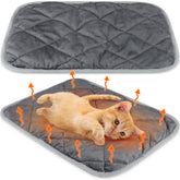 Clysee self-heating cat mat 2-pack in gray promotes cozy naps without electricity.