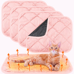 Clysee self-heating pet pad pink 16x20 in-use warmth and comfort for pets.
