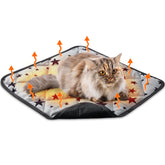 Clysee self-warming cat bed star pattern radiates cozy warmth for cold days
