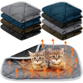 Clysee self warming cat mat gray keeps cats cozy by reflecting body heat.