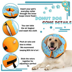 Cneo Recovery Donut Collar washable cover shows easy cleaning after wear.