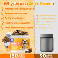 Cnido Petteri probiotics dog meal-time serving next to bowl