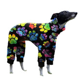 Cnkwei dog pajamas paw-print jumpsuit for greyhounds offering cozy warmth and style.