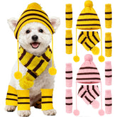 cnomg knitted doggie hat yellow closeup for extra warmth during walks