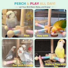 Coalinker spinning perch assembly enables cage-top or side mounting.