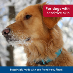 Coastal Pet New Earth Soy collar Indigo adjustable strap illustrating easy-fit feature
