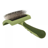Coastal Pet Safari curved slicker brush head closeup for efficient long-hair grooming.