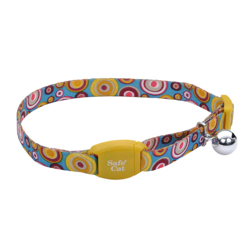 Coastal Pet Safe Cat Collar with magnetic buckle in Golden Kaleidoscope – adjustable fit with bell