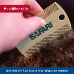 Coastal Pet Safari comb on a dog coat for detecting flaky skin checks
