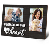 cocomong dog memorial frame front view holds two 4x6 photos for cherished memories.