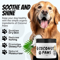 Coconut Essentials Coconut Paws hot spots treatment shown for fast relief.