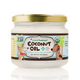 CocoTherapy Organic Virgin Coconut Oil dog bottle pour promotes a healthy coat and digestion.