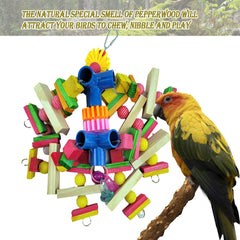 Cokliomc parrot toys with food-grade dyes for safe colorful play and enrichment.