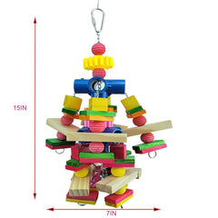 Cokliomc parrot toys with movable hooks for easy top or side cage installation.