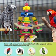 Cokliomc parrot toys featuring stainless steel chains for durability and secure cage attachment.